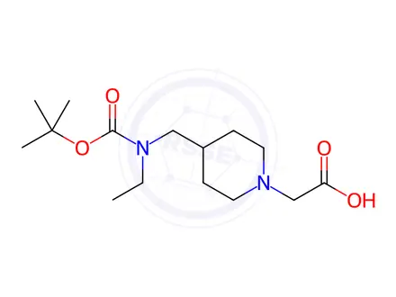 Chemical structure of 2-(4-(((3-(tert-Butoxy)-3-oxopropyl)amino)methyl)piperidin-1-yl)acetic acid