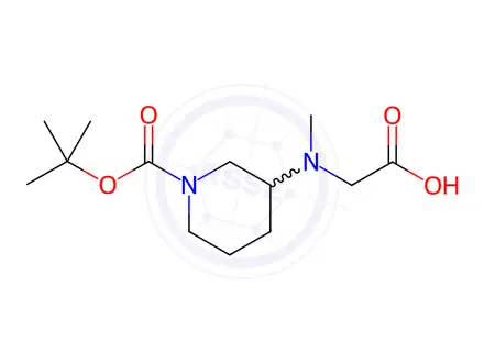 Chemical structure of 3-(CarboxyMethyl-Methyl-aMino)-piperidine-1-carboxylic acid tert-butyl ester