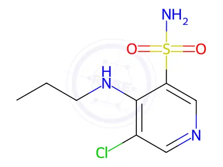 Chemical structure of 5-Chloro-4-(propylamino)pyridine-3-sulfonamide