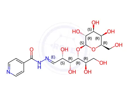 Chemical structure of 1-Isonicotinyl-2-lactosylhydrazine