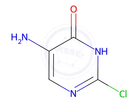 Chemical structure of 5-amino-2-chloropyrimidin-4-ol