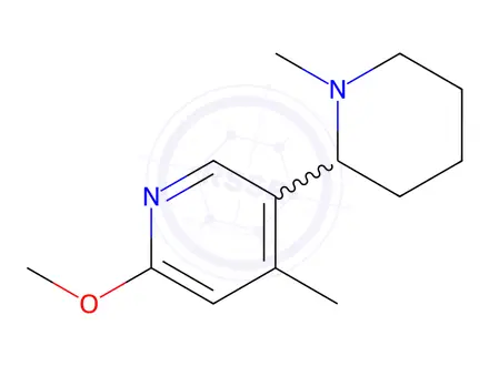 Chemical structure of 2-Methoxy-4-methyl-5-(1-methylpiperidin-2-yl)pyridine