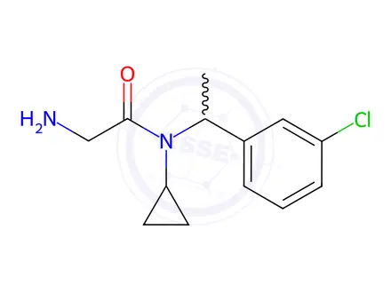 Chemical structure of 2-Amino-N-(1-(3-chlorophenyl)ethyl)-N-cyclopropylacetamide