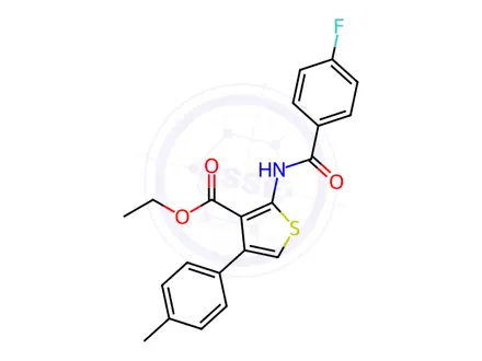 Chemical structure of ethyl 2-[(4-fluorobenzoyl)amino]-4-(4-methylphenyl)-3-thiophenecarboxylate