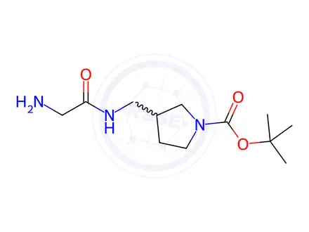 Chemical structure of tert-Butyl 3-((2-aminoacetamido)methyl)pyrrolidine-1-carboxylate