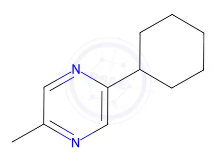 Chemical structure of Pyrazine, 2-cyclohexyl-5-methyl-(8CI)