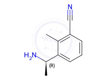 Chemical structure of Benzonitrile, 3-[(1R)-1-aminoethyl]-2-methyl-