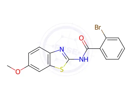 Chemical structure of 2-bromo-N-(6-methoxy-1,3-benzothiazol-2-yl)benzamide