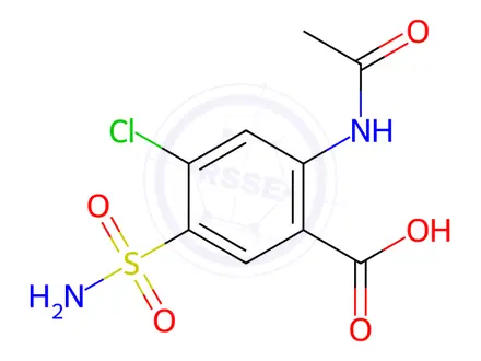 Chemical structure of 2-Acetamido-4-chloro-5-sulfamoylbenzoic Acid