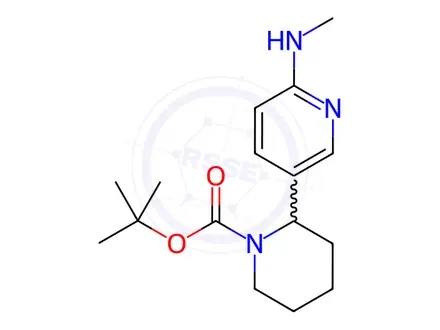 Chemical structure of tert-Butyl 2-(6-(methylamino)pyridin-3-yl)piperidine-1-carboxylate