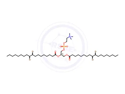 Chemical structure of 18:0 (9,10dibromo) PC
