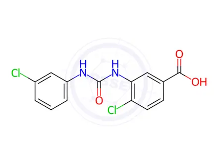 Chemical structure of 4-Chloro-3-(3-(3-chlorophenyl)ureido)benzoic acid