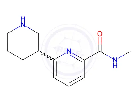 Chemical structure of 2-Pyridinecarboxamide, N-methyl-6-(3-piperidinyl)-