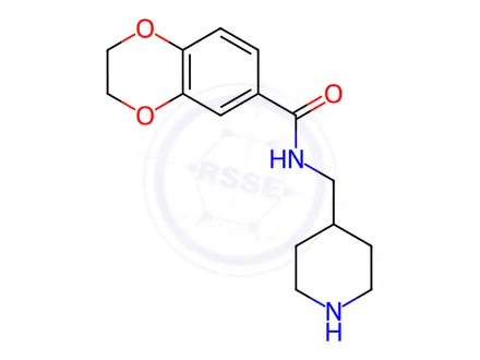 Chemical structure of 2,3-Dihydro-benzo[1,4]dioxine-6-carboxylic acid (piperidin-4-ylMethyl)-aMide hydrochloride