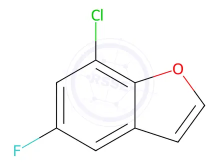 Chemical structure of Benzofuran, 7-chloro-5-fluoro-
