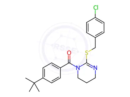 Chemical structure of (4-(Tert-butyl)phenyl)(2-((4-chlorobenzyl)thio)-5,6-dihydropyrimidin-1(4H)-yl)methanone