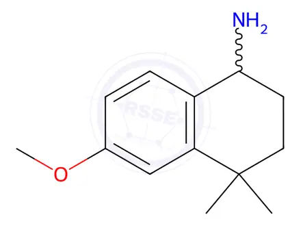 Chemical structure of 6-Methoxy-4,4-dimethyl-1,2,3,4-tetrahydronaphthalen-1-amine hydrochloride