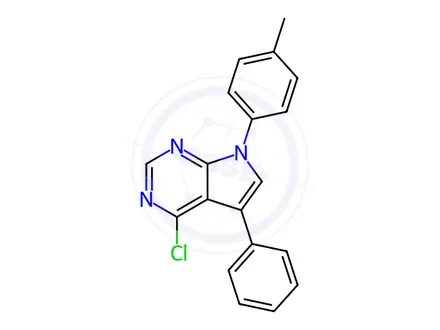 Chemical structure of 4-chloro-5-phenyl-7-(p-tolyl)-7h-pyrrolo[2,3-d]pyrimidine