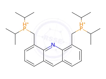 Chemical structure of Chlorocarbonylhydrido[4,5-bis-(di-i-propylphosphinoMethyl) acridine] rutheniuM(II), Min.98% Milstein Acridine Catalyst