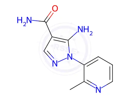 Chemical structure of 5-Amino-1-(2-methyl-3-pyridinyl)-1H-pyrazole-4-carboxamide