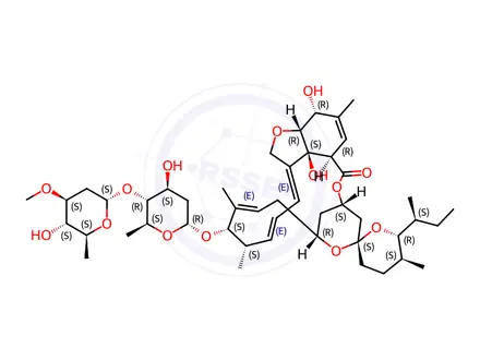 Chemical structure of Ivermectin Impurity 24 (3-O-Demethyl Ivermectin B1a)