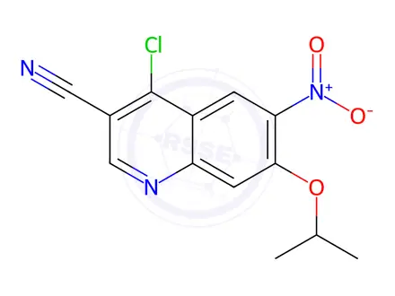 Chemical structure of 4-Chloro-7-isopropoxy-6-nitroquinoline-3-carbonitrile