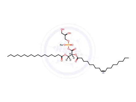 Chemical structure of 17:0-18:1 PG-d5