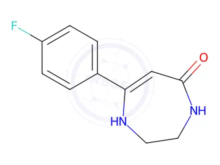 Chemical structure of 7-(4-Fluorophenyl)-3,4-dihydro-1H-1,4-diazepin-5(2H)-one