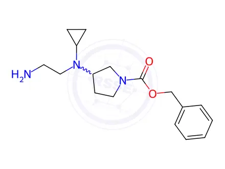 Chemical structure of Benzyl 3-((2-aminoethyl)(cyclopropyl)amino)pyrrolidine-1-carboxylate