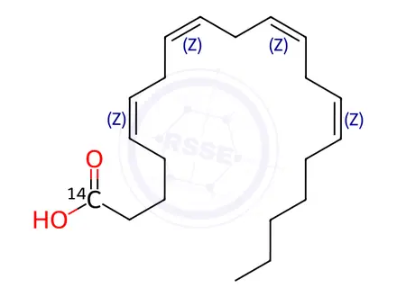 Chemical structure of ARACHIDONIC ACID, [1-14C]-