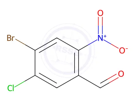 Chemical structure of 4-bromo-5-chloro-2-nitrobenzaldehyde