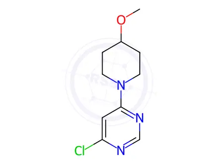Chemical structure of 4-chloro-6-(4-methoxypiperidin-1-yl)pyrimidine