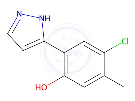 Chemical structure of 4-Chloro-5-methyl-2-(1H-pyrazol-5-yl)phenol