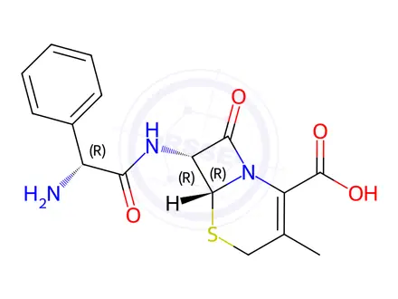 Chemical structure of Cephalexin monohydrochloride