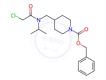 Chemical structure of (R)-3-[(2-Chloro-acetyl)-isopropyl-amino]-pyrrolidine-1-carboxylic acid benzyl ester