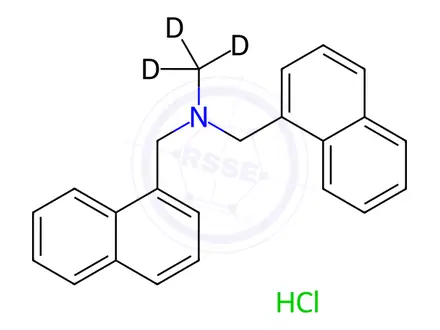 Chemical structure of N-Methyl-d3-N-(1-naphthalenylmethyl)-1-naphthalenemethanamine Hydrochloride