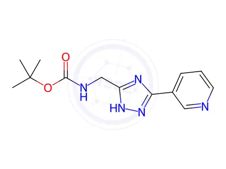 Chemical structure of tert-butyl N-{[5-(pyridin-3-yl)-4H-1,2,4-triazol-3-yl]methyl}carbamate