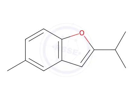 Chemical structure of Benzofuran, 5-methyl-2-(1-methylethyl)-(9CI)