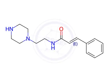 Chemical structure of cinnamic acid, monoamide with piperazine-1-ethylamine