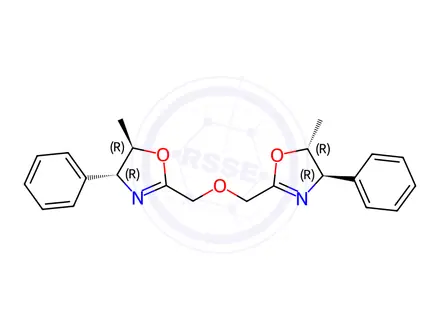 Chemical structure of Oxazole, 2,2′-[oxybis(methylene)]bis[4,5-dihydro-5-methyl-4-phenyl-, (4R,4′R,5R,5′R)-