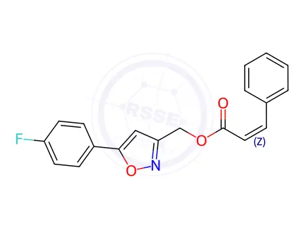 Chemical structure of (5-(4-Fluorophenyl)isoxazol-3-yl)methyl 3-phenylacrylate
