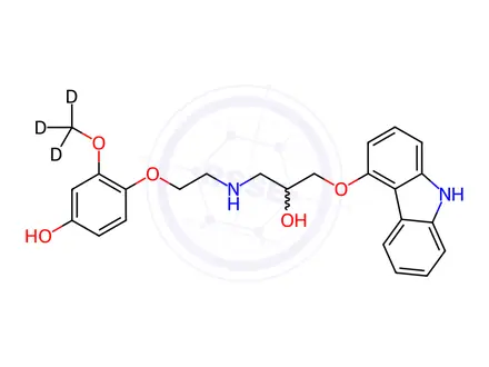 Chemical structure of 4'-Hydroxyphenyl Carvedilol-d3