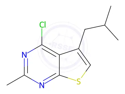Chemical structure of 4-Chloro-2-methyl-5-(2-methylpropyl)thieno[2,3-d]pyrimidine