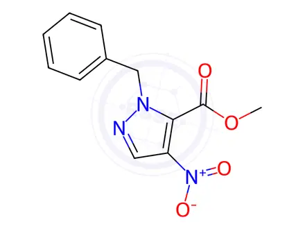 Chemical structure of Methyl 1-benzyl-4-nitro-1H-pyrazole-5-carboxylate