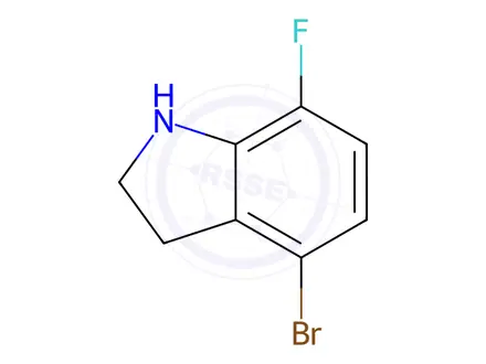Chemical structure of 4-Bromo-7-fluoro-2,3-dihydro-1H-indole Hydrochloride