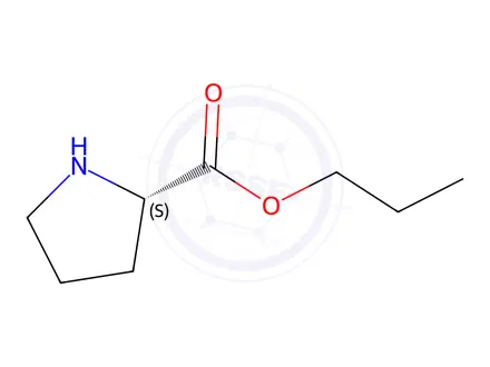 Chemical structure of Proline, propyl ester (9CI)