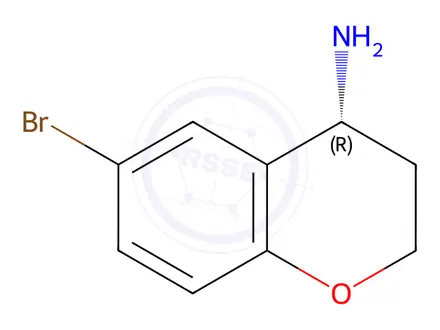 Chemical structure of (4r)-6-Bromo-3,4-dihydro-2h-1-benzopyran-4-amine hydrochloride