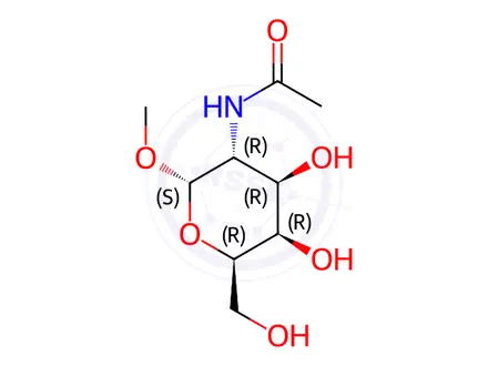 Chemical structure of Methyl N-Acetyl-2-deoxy-α-D-galactosamine