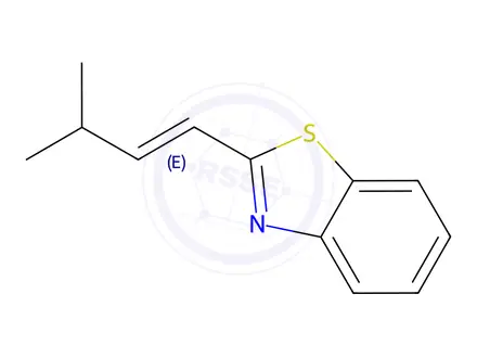 Chemical structure of Benzothiazole, 2-(3-methyl-1-butenyl)-, (E)-(9CI)
