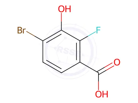 Chemical structure of 4-Bromo-2-fluoro-3-hydroxybenzoic acid